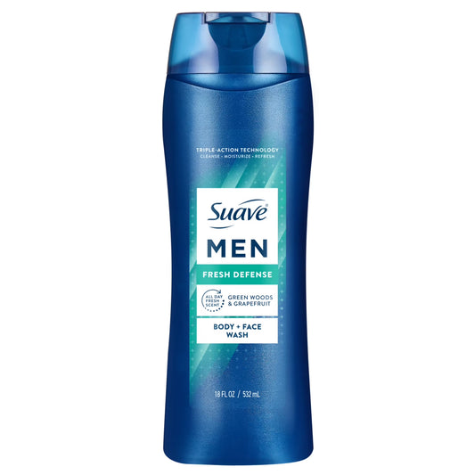 Suave Men Body Wash, Fresh Defense, 18 oz