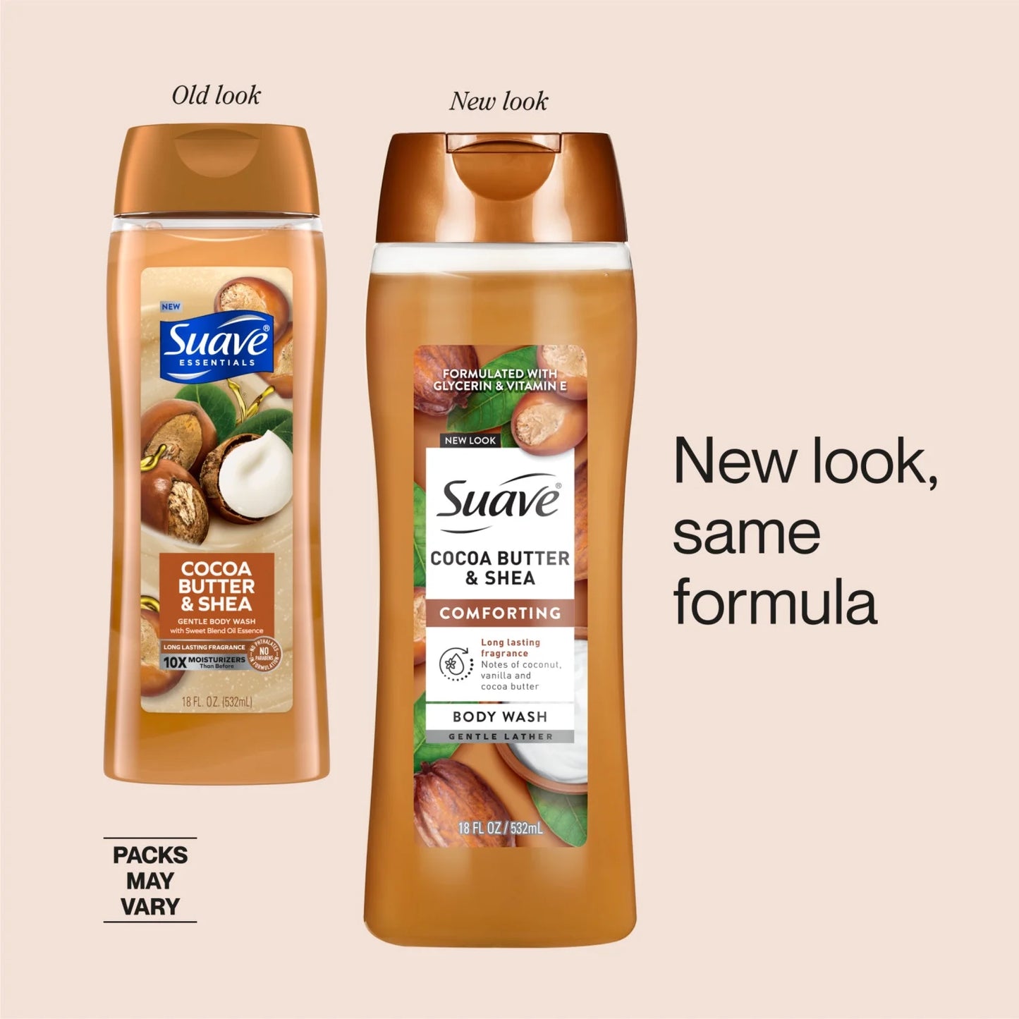 Suave Cocoa Butter + Shea Moisturizing Body Wash with Glycerin & Vitamin E, 18 FL OZ