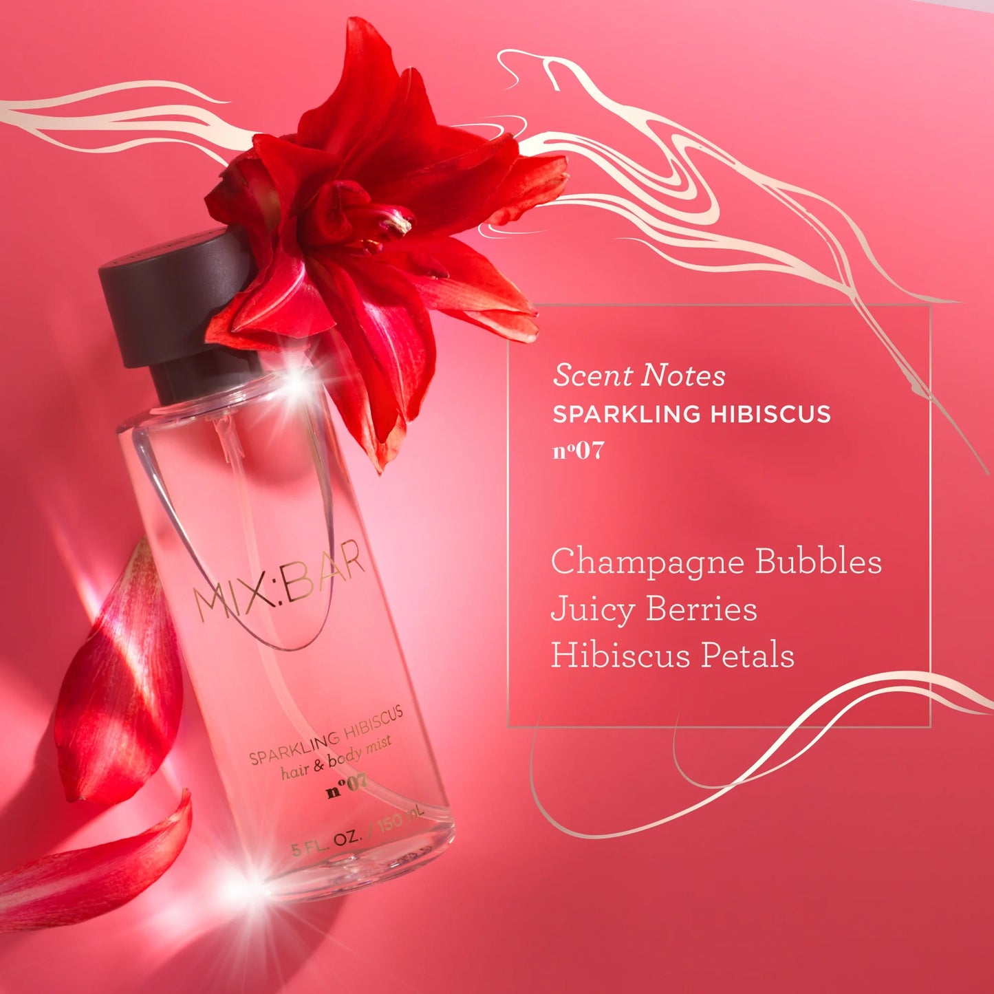 MIX BAR Sparkling Hibiscus Fragrance, Hair & Body Spray, 5fl oz