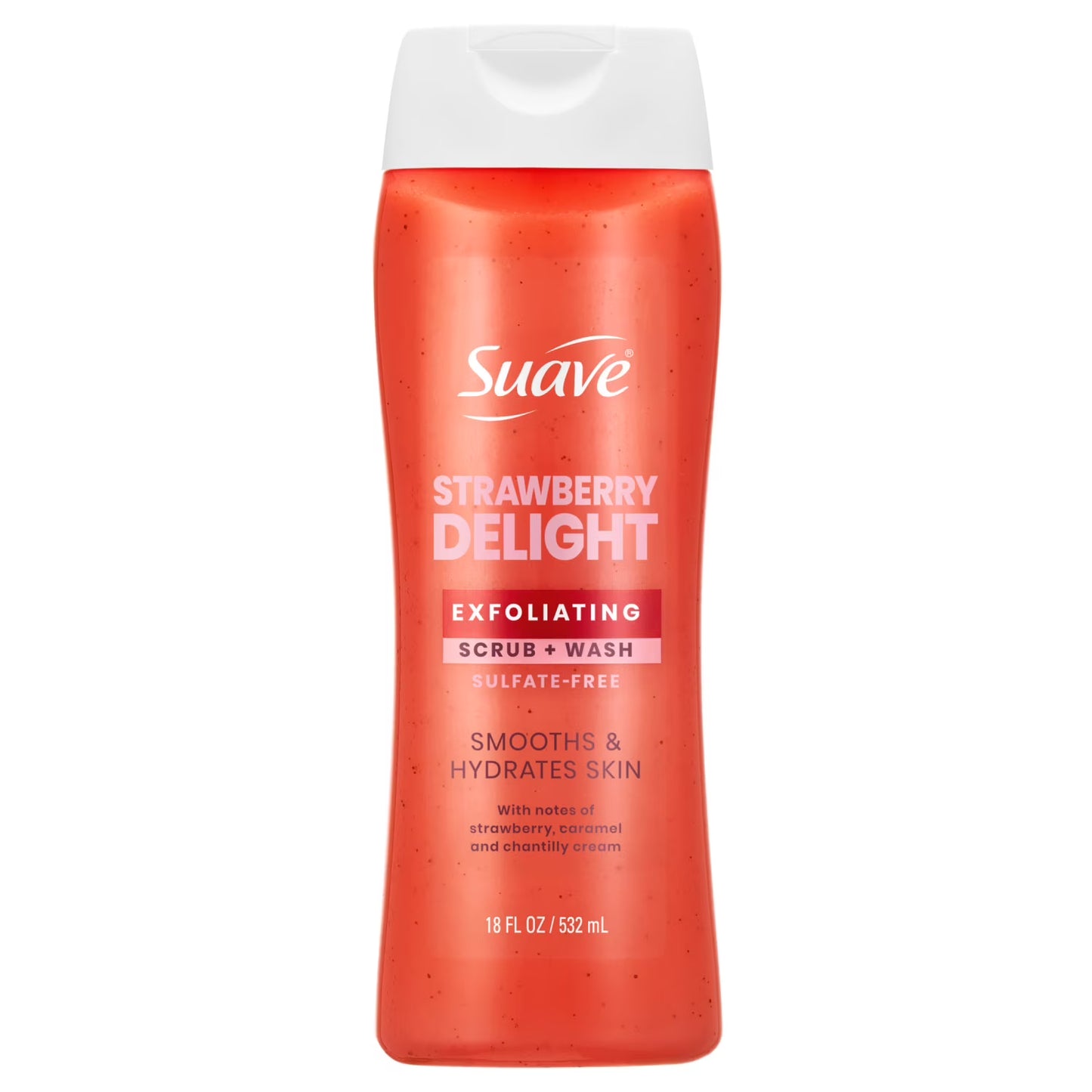 Suave Strawberry Delight Exfoliating Body Wash & Scrub With Glycerin & Vitamin E, 18 FL OZ