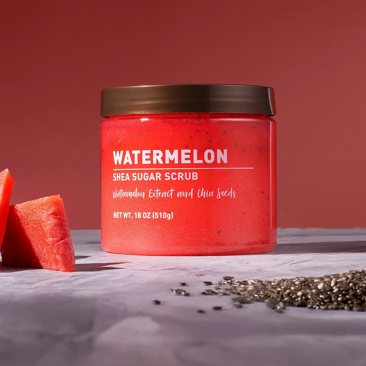 Equate Watermelon Shea Sugar Body Scrub, 18 oz, Natural Oils and Vitamin E