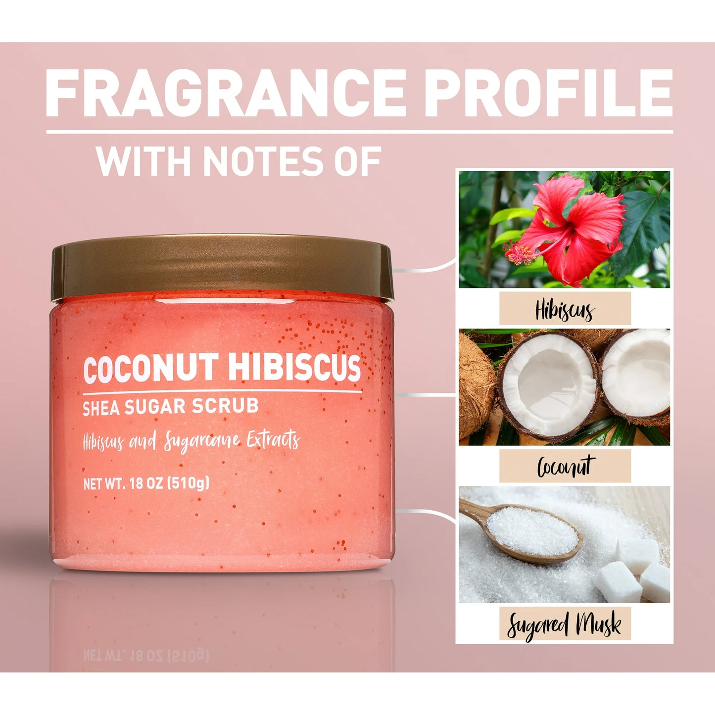 Equate Coconut Hibiscus Shea Sugar Scrub with Shea Butter, 18 oz