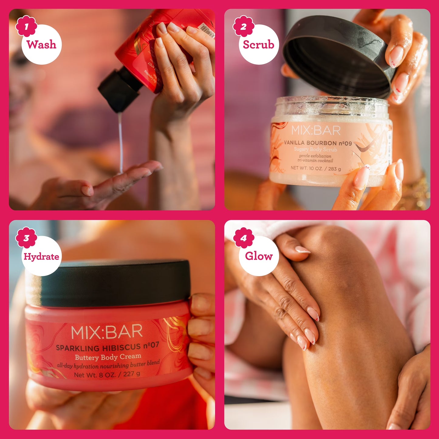 MIX:BAR Sparkling Hibiscus Body Wash with Vitamin E, 16fl oz