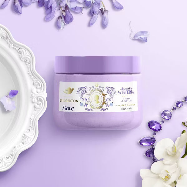 Dove Beauty Limited Edition Bridgerton Body Scrub - Whispering Wisteria - Orchids & Champagne Scent - 15oz