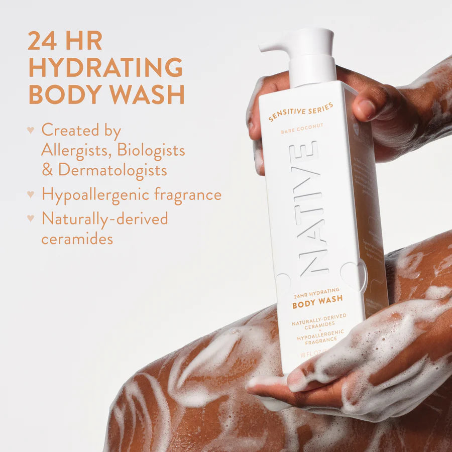Native Sensitive Series: Body Wash Hydrating -  Bare Coconut