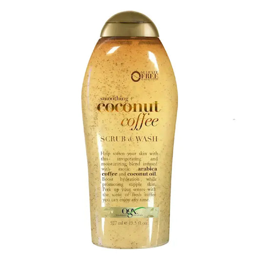 OGX Smoothing+ Coconut Coffee Srub & Wash- 19.5 fl oz