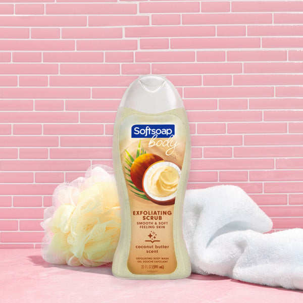 Softsoap Exfoliating Scrub Coconut Butter- 20 fl oz Body Wash