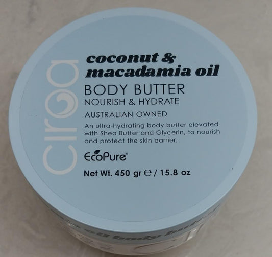 Ciroa Coconut & Macadamia Oil Body Butter- (Australian Owned) 15.8 OZ